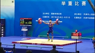 Lu Xiaojun in 2017 Chinese National Games Weightlifting 77kg Men