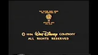 Closing To The Return Of Jafar 1994 VHS (Version #1)