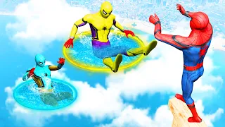 GTA 5 Rainbow Spiderman Jumping Into Portals (Ragdolls/Euphoria Physics) #8