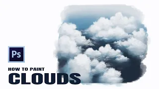 HOW TO PAINT CLOUDS | Digital painting timelapse in Photoshop | Beginner tutorial sky with clouds