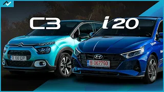 Hyundai i20 2021 vs Citroen C3 2021 - dimensiuni identice, filosofii diferite