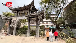 Chinese rural village life，A small town 20 kilometers away from the main city of Chongqing China