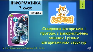 7 клас Створення алгоритмів і програм з використанням змінних і різних структур 32 урок в Scratch