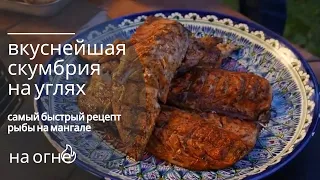 ВКУСНЕЙШАЯ СКУМБРИЯ НА УГЛЯХ  САМЫЙ БЫСТРЫЙ РЕЦЕПТ РЫБЫ НА МАНГАЛЕ  ENG SUB