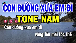 Karaoke Con Đường Xưa Em Đi Tone Nam ( Bm ) Nhạc Beat Hay 2024 | Nhạc Sống Phước Hiệp