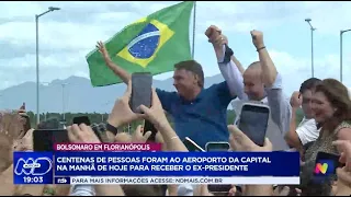 Grande recepção: Bolsonaro é recebido por multidão no Aeroporto de Florianópolis