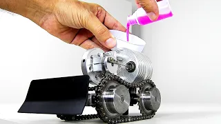 ( FUELED WITH ALCOHOL ) Proved to be strong in the test, this MINI TRADMILL TRACTOR! Stirling engine