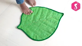 Leaf Shaped Doormat from Waste Clothes l DIY Floor Mat l Old Clothes Hacks