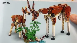 Lego Wild Safari Animals Giraffe Review!  Lion and gazelle 3 in 1 Creator set 31150