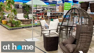 AT HOME PATIO FURNITURE OUTDOOR ARMCHAIRS TABLES SOFAS DECOR SHOP WITH ME SHOPPING STORE WALKTHROUGH