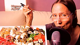 АСМР РОЛЛЫ СУШИ ИТИНГ 먹방 Звуки рта ASMR Rolls Sushi Eating Mouth Sounds