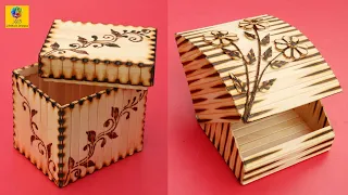 DIY Handmade Jewelry Storage Box with Ice-Cream Sticks | Jewelry Organizer Box Design