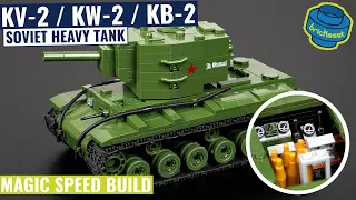 KV-2 / KW-2 / KB-2 - Soviet Heavy Tank With Little Interior - QuanGuan 100239 (Speed Build Review)