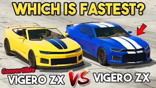 GTA 5 ONLINE - VIGERO ZX CONVERTIBLE VS VIGERO ZX (WHICH IS FASTEST?)