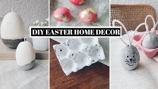DIY EASTER DECORATIONS | Air Dry Clay Eggs Tray and Concrete Egg Candle
