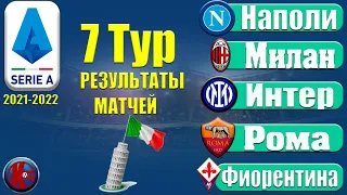 Футбол. Обзор Серия А 7-Тур.  Чемпионат Италии 21-2022 Результаты. Таблица. Расписание