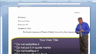 MLA Style Essay Format - Word Tutorial