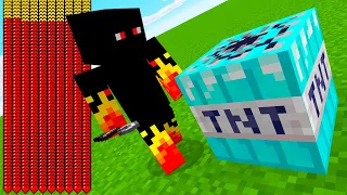 100000 CORAÇÕES vs TNT DE DIAMANTE no MINECRAFT