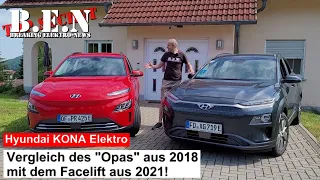 Hyundai Kona Elektro Facelift 2021 vs Vorfacelift 2018  im Vergleich - Was hat sich verbessert?