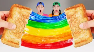 Mukbang Rainbow desserts 무지개 치즈 먹방 DONA 도나