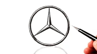 How to draw a Mercedes logo