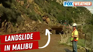 Landslide Closes Part Of Road In Malibu, CA