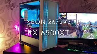 Игровой ПК ‘Нефритовый дракон’ за 36000 рублей. Xeon 2670v3 rx6500xt Deepcool CC560 WH.