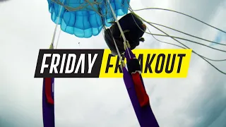 Friday Freakout: Bag Lock Malfunction, Skydiver Holds Parachute Between Legs