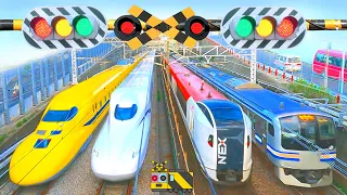 【電車】踏切動画【ふみきり 鉄道】train railway railroad crossing ドクターイエロー 新幹線