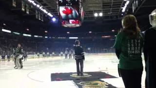 Jason Kehler sings the Canadian National Anthem