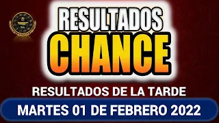 Resultados del CHANCE DE LA TARDE del Martes 01 de febrero de 2022 ✅🥇🔥💰