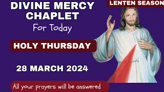 DIVINE MERCY CHAPLET TODAY |HOLY THURSDAY 28 MARCH 2024,Holy Week Daily Chaplet of Divine Mercy 🙏📿