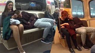 ПРАНК: СПИТ На Людях В МЕТРО | Sleeping on Strangers in the Subway