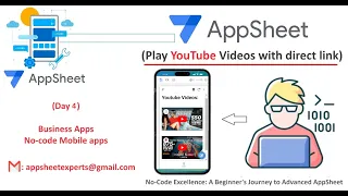 Youtube video in AppSheet app || #appsheet #googlesheets #mobileapp #tutorial