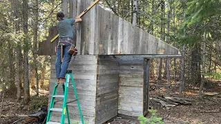 Off grid cabin builds & homesteading EP. 14 | Reclaimed office SHACK | CROWSFOOT