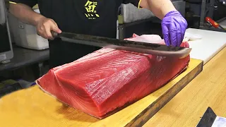 300KG / $10,000 Giant Bluefin Tuna and Marlin Cutting For Making Luxurious Sashimi and Sushi