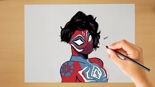 How to draw Pavitr Prabhakar Spiderman || Step by step || Spider-Man: Across the Spider-Verse