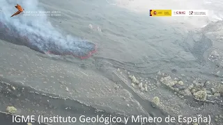 Alcance y frente de la colada de lava, Dron05. 24/9/21Erupción Cumbre Vieja, La Palma. IGME-CSIC