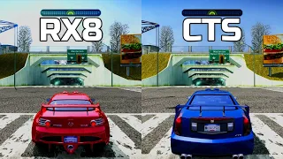 NFS Most Wanted: Mazda RX8 vs Cadillac CTS - Drag Race