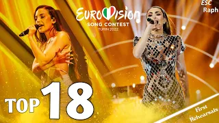 Eurovision 2022: Semi Final 2 - My Top 18 (First Rehearsals)