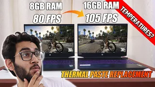 Thermal Paste & RAM Upgrade | 8GB Ram VS 16GB Ram | Gaming Performance