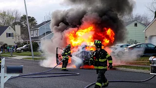 Pre Arrival Fully Involved Car Fire Brick New Jersey 4/16/22