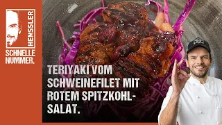 Schnelles Teriyaki vom Schweinefilet mit rotem Spitzkohlsalat Rezept von Steffen Henssler