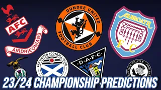 My 23/24 Scottish Championship Predictions