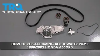 How To Replace Timing Belt Kit & Water Pump 1998-2002 Honda Accord 3.0L