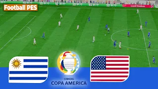 URUGUAY vs USA | COPA AMERICA 2024 | Full Match & All Goals | PES Gameplay PC