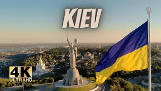 Flying above Kiev With Relaxing Music - Beautiful Scenery - Kiev 4K - Drone 4K