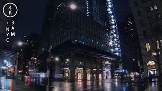 NYC 3 a.m. Rain - Manhattan, New York 4K