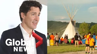 Trudeau, Cowessess First Nation chief sign historic child welfare law | FULL