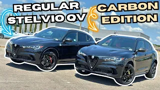 Alfa Romeo Stelvio Quadrifoglio and 1 of 65 Carbon Edition Side By Side Comparison!